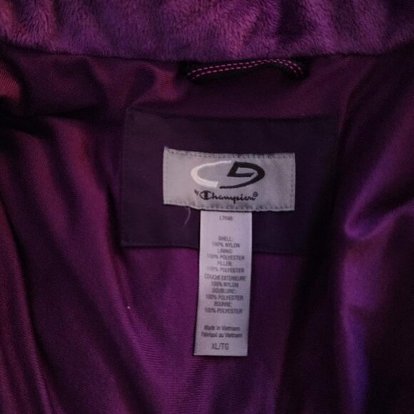 Champion Women Hooded VentureShell Winter Jacket Full Zipper Purple Size XL - Picture 5 of 6